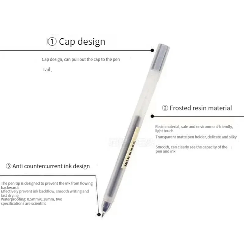 6/8Pcs/Set MUJIs Gel Pen Black - огляд і ціна Muji Stationery Gel Pen