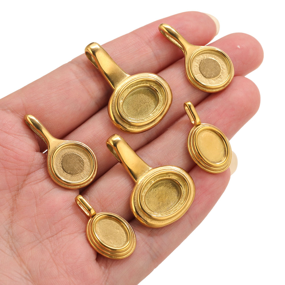 5pcs Stainless Steel Round Ova - огляд і ціна Resin Crafts