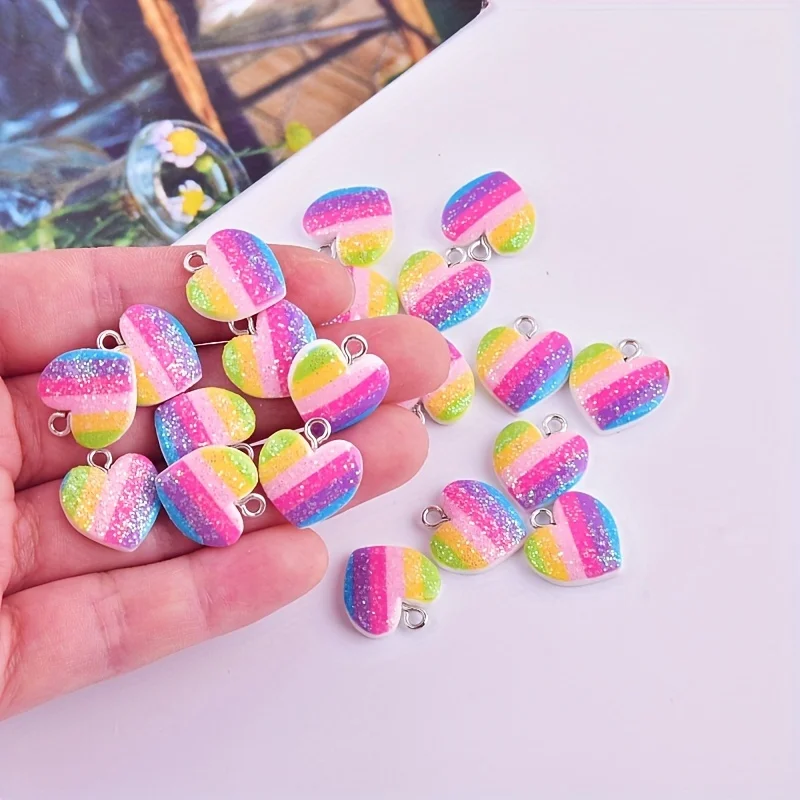 10Pcs Colorful Heart Resin Cha - огляд і ціна Resin Craft Projects