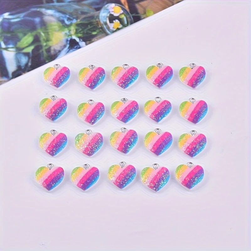 10Pcs Colorful Heart Resin Cha - огляд і ціна Resin Craft Projects