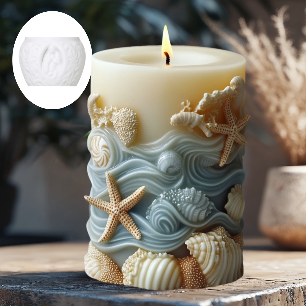 DIY Ocean style relief cylindr - огляд і ціна Resin Ocean Wave Mold