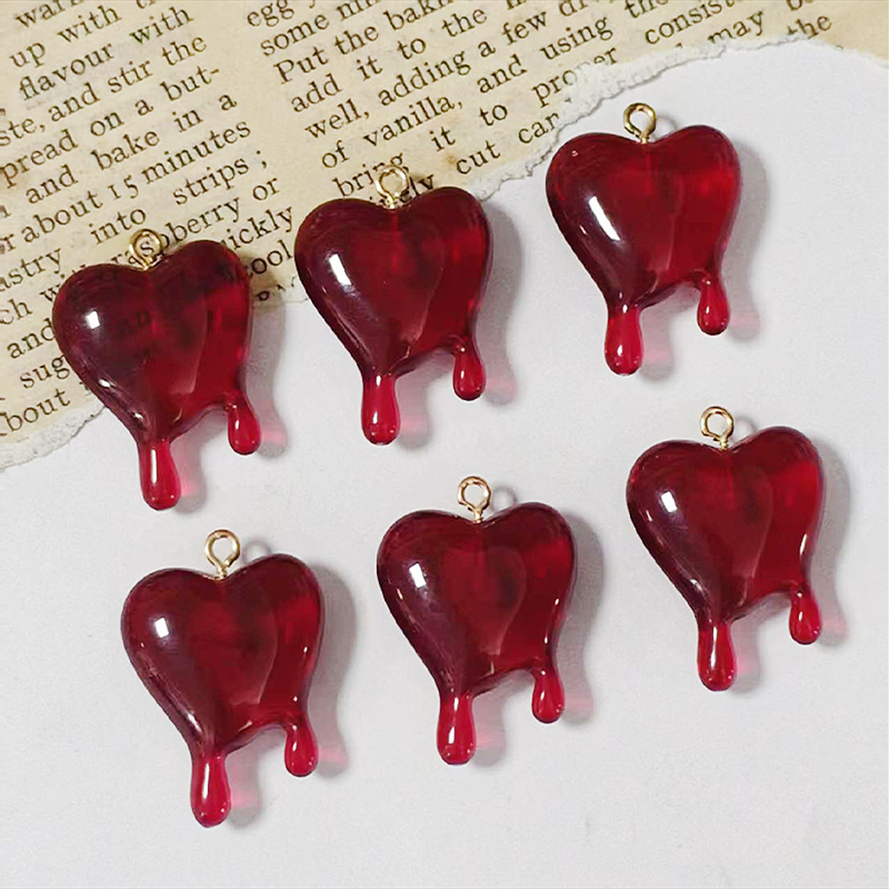 10pcs Drop Blood Heart-shaped  - огляд і ціна Resin Craft Projects