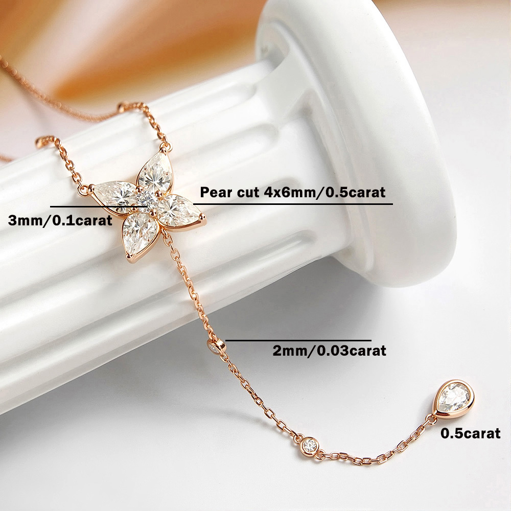 Pear/Round Bezel Set Moissanit - огляд і ціна Bezels Set Pendant