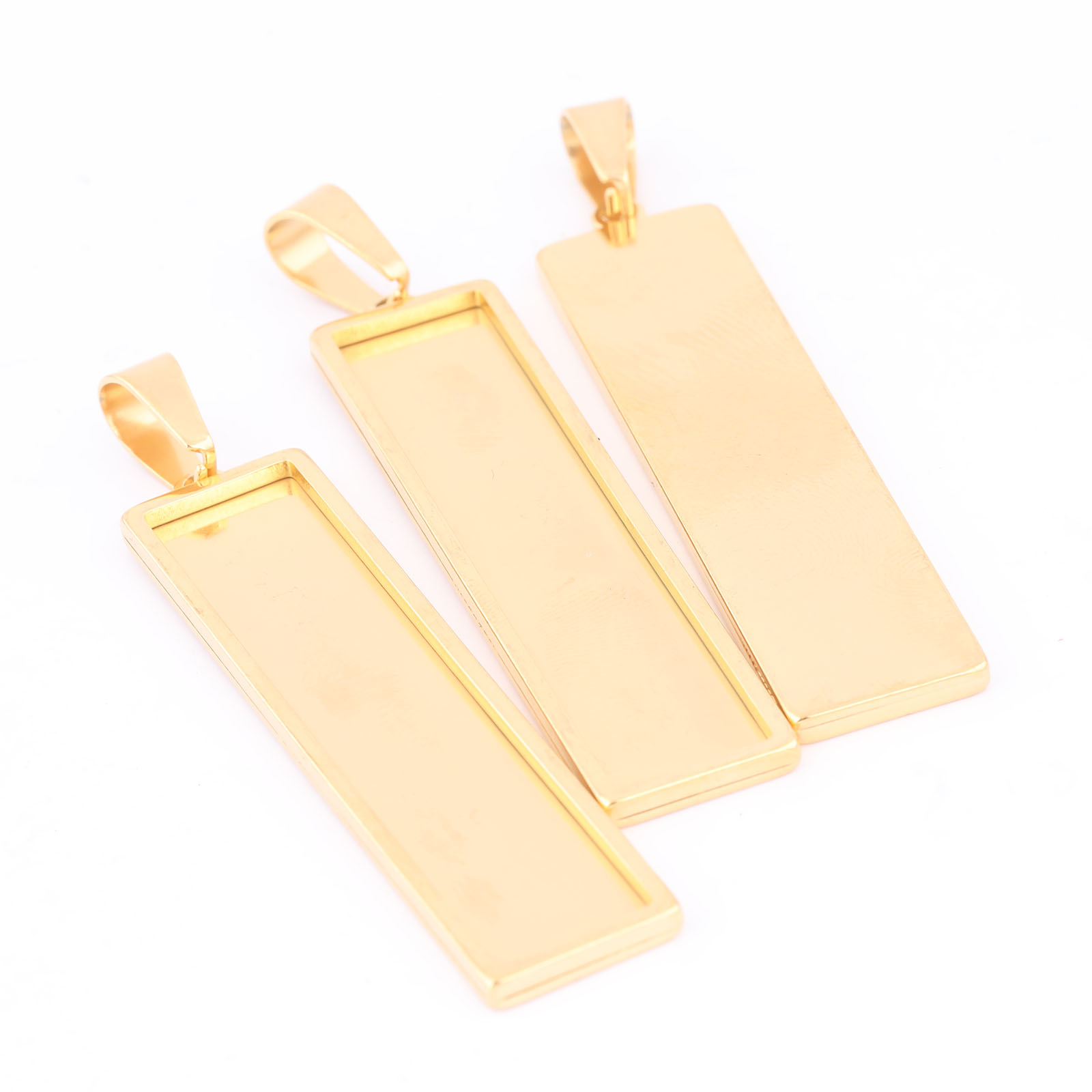 5pcs Stainless Steel Gold Plat - огляд і ціна Bezels Set Pendant