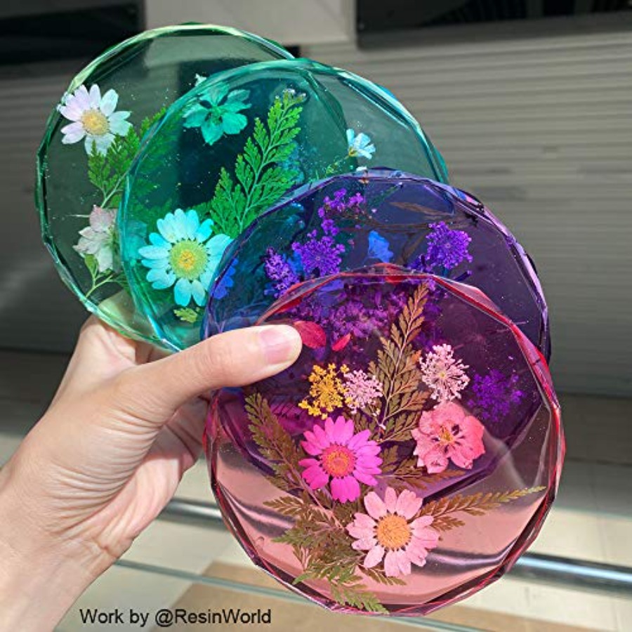 4 Pack Coaster Molds - Diamond - огляд і ціна Geode Mold Silicone