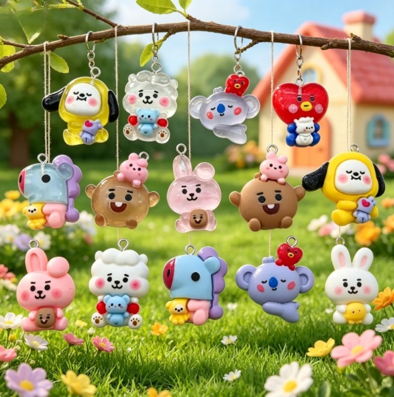 7pcs BT21 Resin Cartoon Charm  - огляд і ціна Resin Crafts