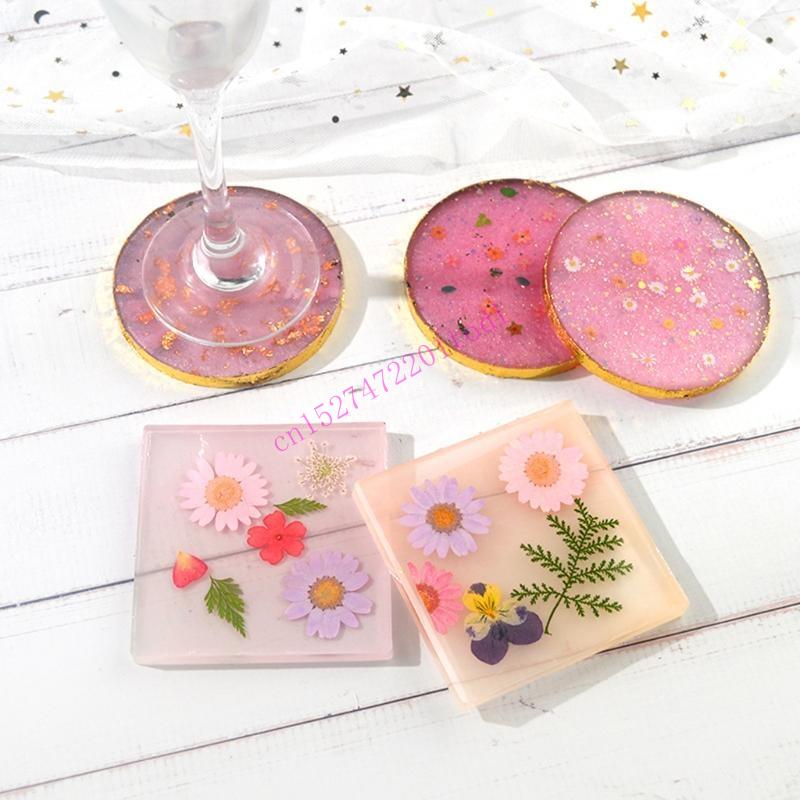 2Pcs Round Square Resin Mold G - огляд і ціна Geode Mold Silicone