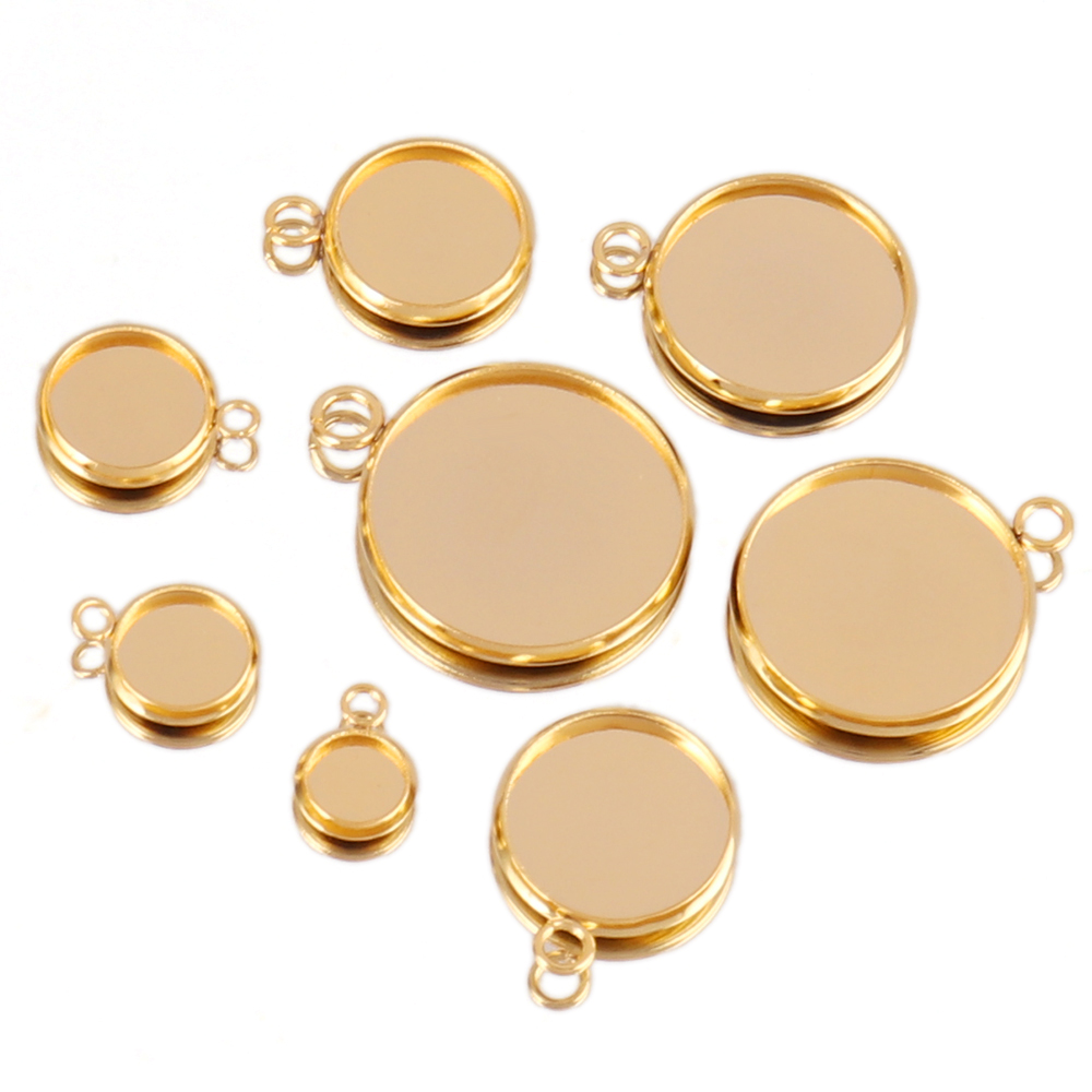 10Pcs Stainless Steel Cabochon - огляд і ціна Bezels Set Pendant