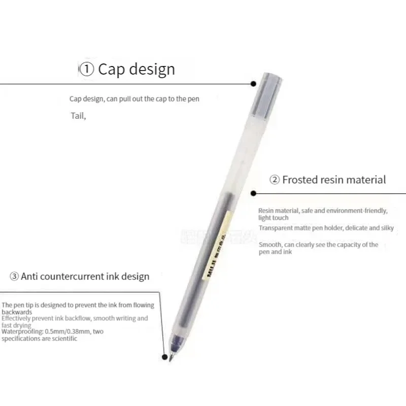 6/8Pcs/Set MUJIs Gel Pen Black - огляд і ціна Muji Stationery Gel Pen