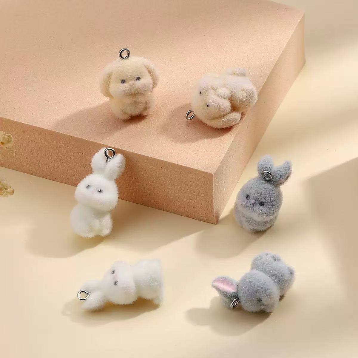 10pcs Flocking Little Rabbit R - огляд і ціна Resin Craft Projects