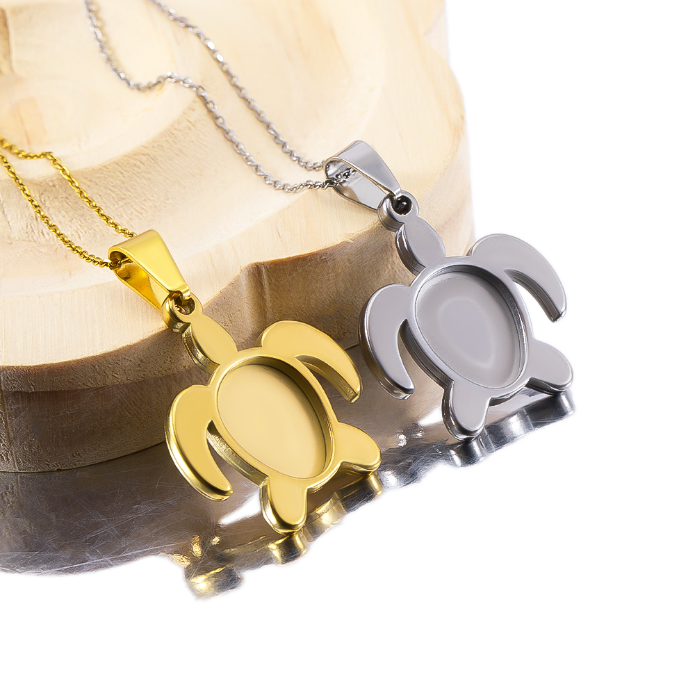 1pc 5pcs Stainless Steel Gold  - огляд і ціна Bezels Set Pendant